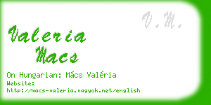 valeria macs business card