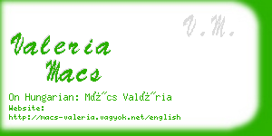 valeria macs business card